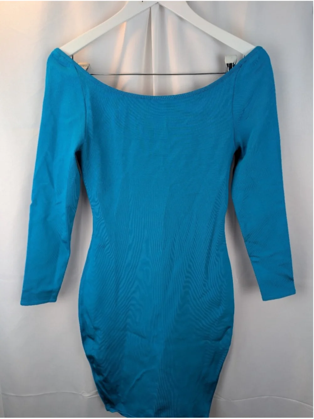 Alexandre Vauthier Off-Shoulder Turquoise Bodycon Dress Size 6(38) BNWT
